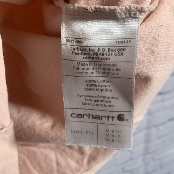 Carhartt Womens Loose Fit Long Sleeve Top Pink M Sleeve Graphic Outdoor Workwear - Picture 5 of 6